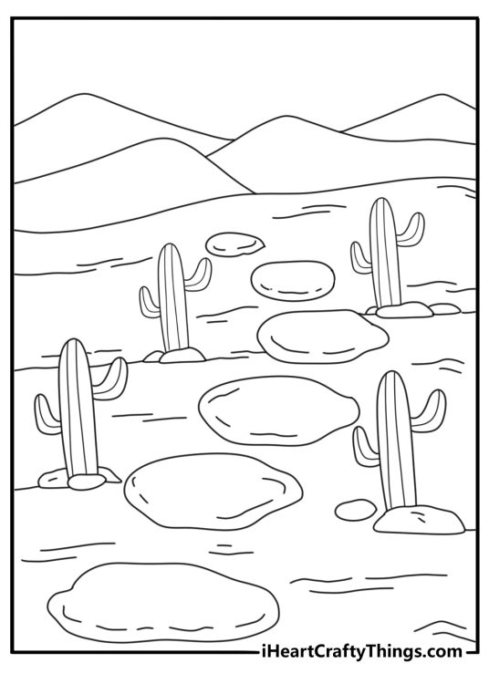 Cactus garden path with stepping stones coloring pages of cactus