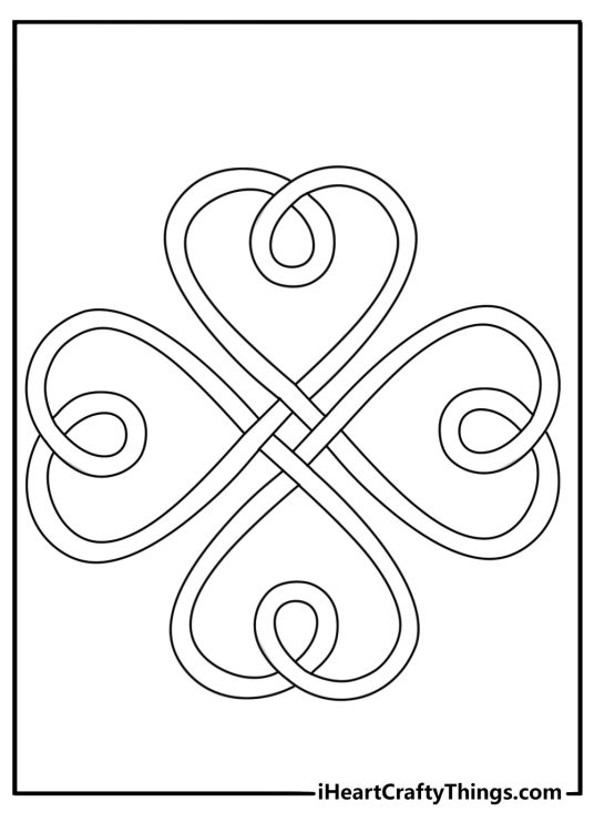 Celtic knot four leaf clover printable coloring sheet for adults