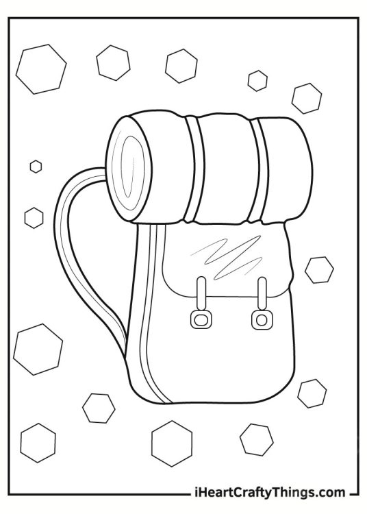 Coloring Page Of Campers Backpack