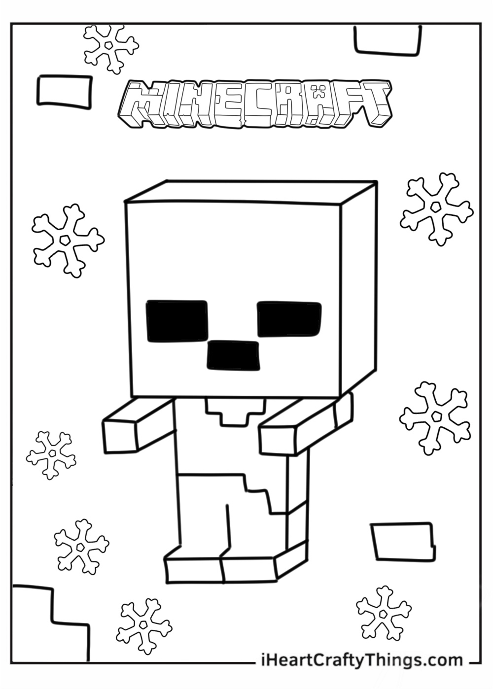 Cute Baby Minecraft Zombie Coloring