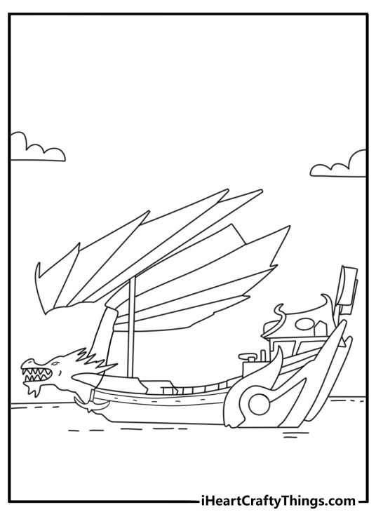 Destinys Bounty sails above the clouds in this detailed Ninjago printable