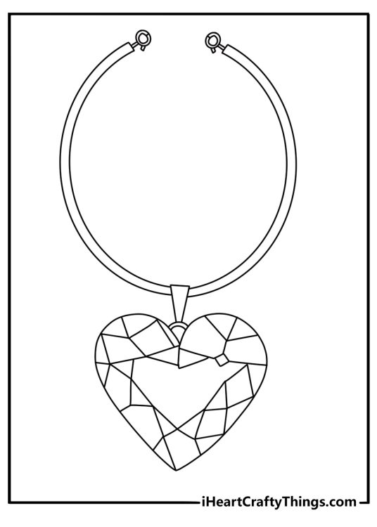 Detailed crown printable with heart shaped jewels across the band