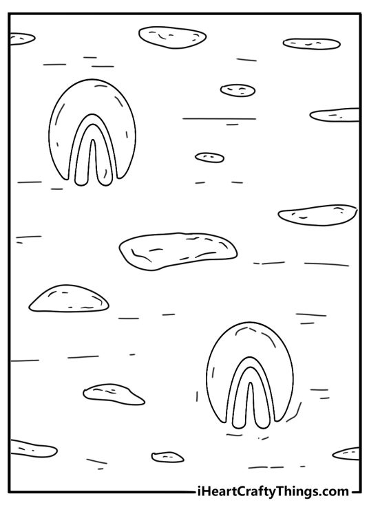 Free printable zebra sheet featuring hoofprints across dusty ground
