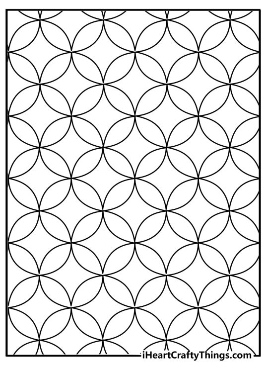 Full page stress relief coloring page with interlocking loops