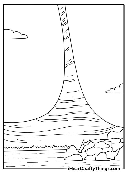 Halo ring world landscape coloring page printable pdf