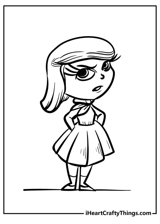Inside Out picture for children featuring character Disgust in the middle of saying a line