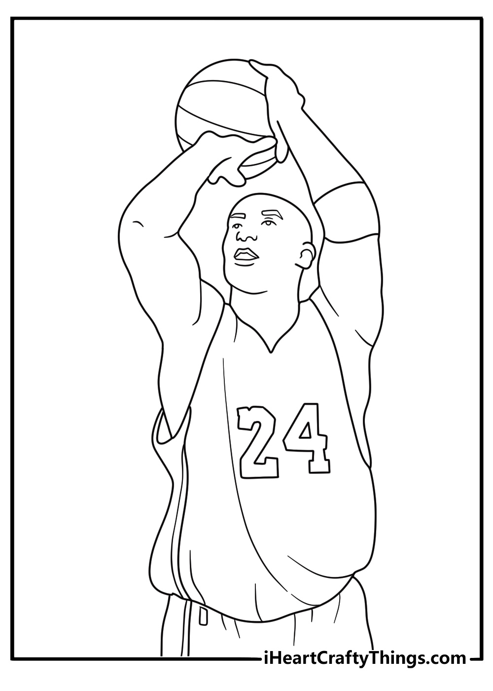 Kobe Bryant shoots a free throw in this detailed printable sheet