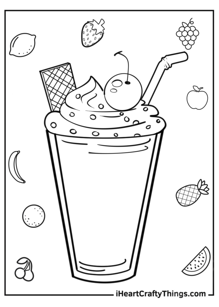 Milkshake Coloring Picture