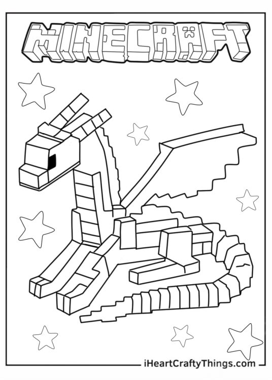 Minecraft Dragon Coloring Picture For Kids