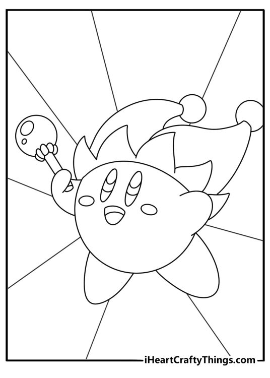 Mirror Kirby creates a bright reflection in this detailed coloring sheet
