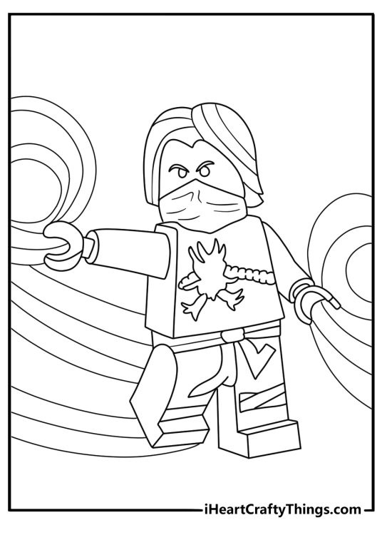 Morro controls a swirling wind attack in this free Ninjago printable