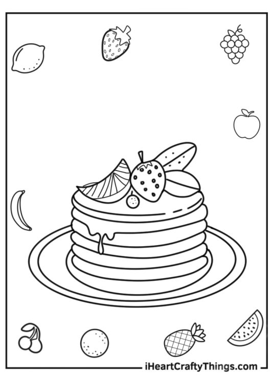 Pancakes Coloring Page