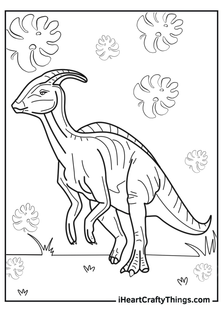 Parasaurolophus Coloring Page