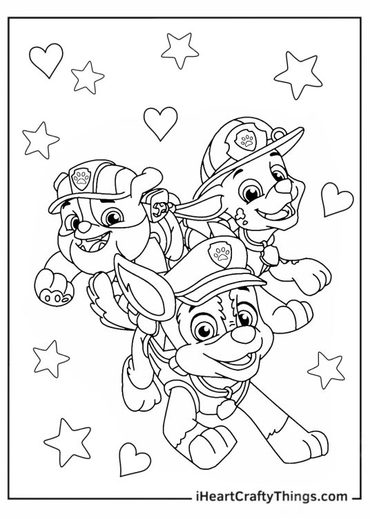 Paw Patrol Log With Friends Coloring Sheet