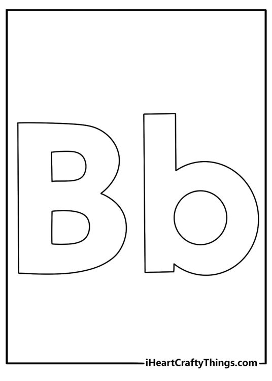 Preschool letter B coloring pages with uppercase and lowercase side by side