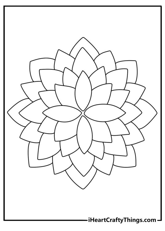 Relaxation coloring page with lotus petals and calm layout