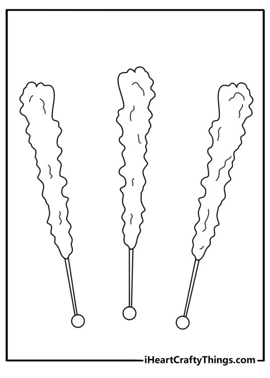 Rock candy crystal stick simple printable coloring page