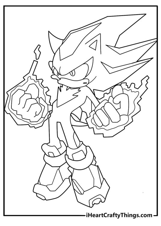 Shadow the Hedgehog using Chaos Control energy coloring page