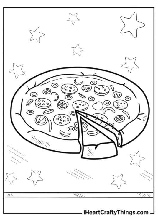 Simple Outline Of Pizza To Color For Kids
