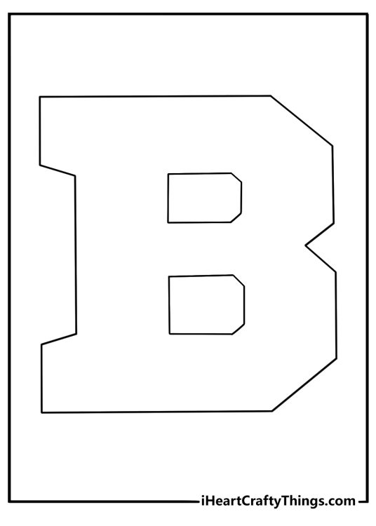 Simple block letter B printable for toddlers