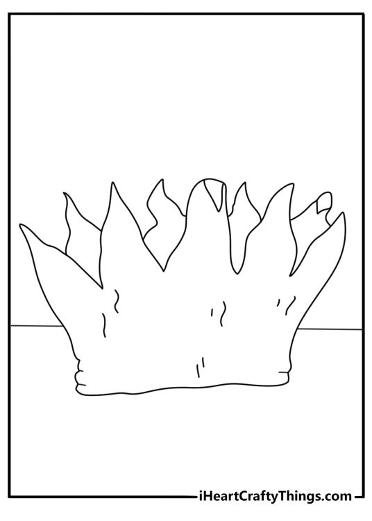 Simple crown coloring page with a paper crown ready for kids to decorate
