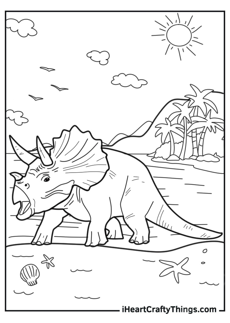 Triceratops Coloring Page