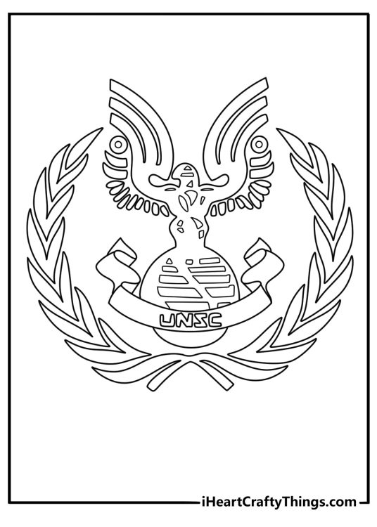 UNSC eagle emblem crest Halo coloring poster pdf