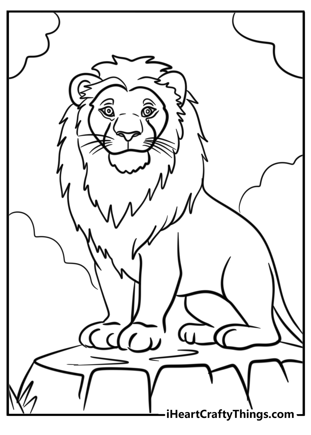 African lion coloring page 