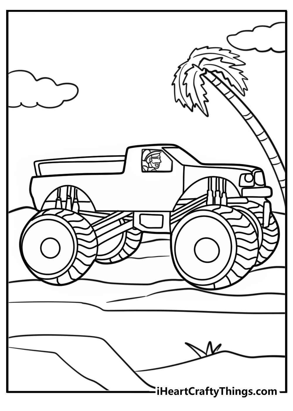 Blippi driving a truck fun printable coloring sheet