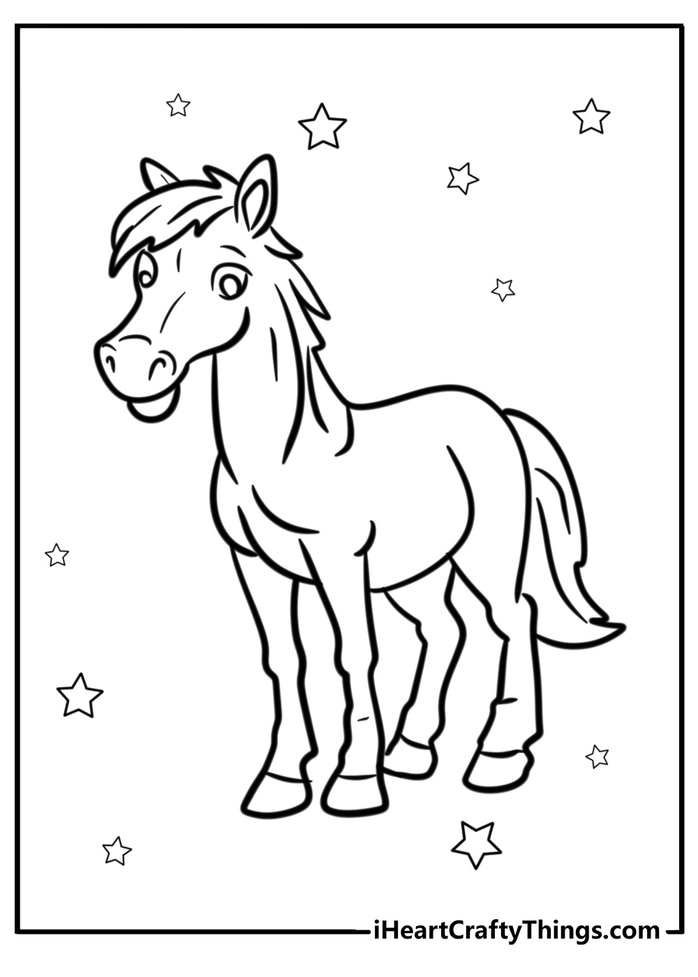 Cartoon horse coloring page