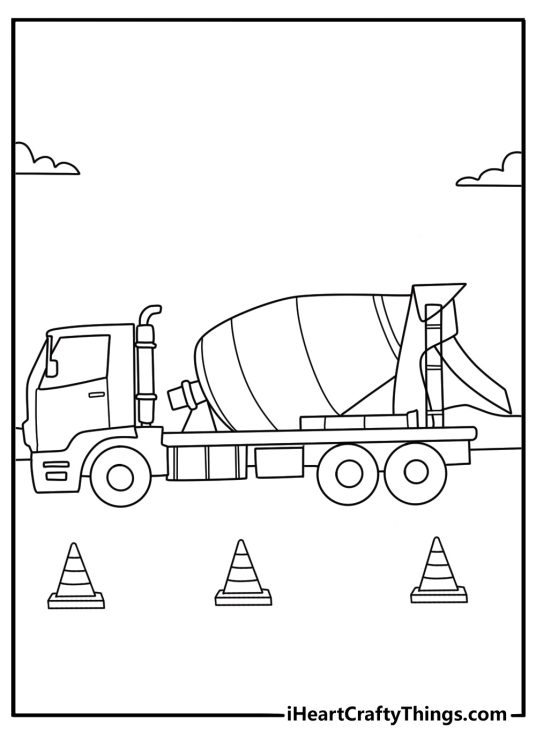 cement mixer truck coloring page
