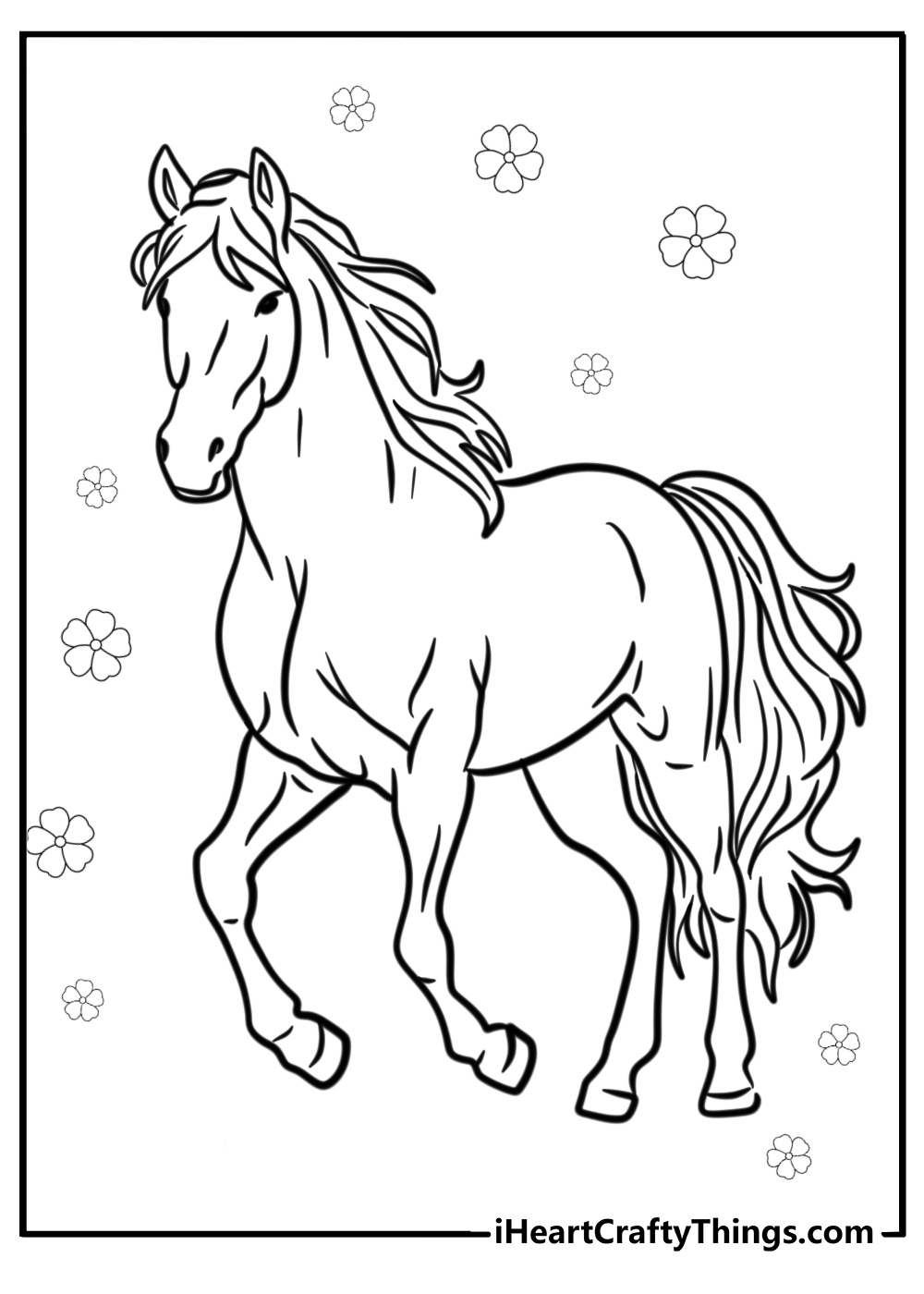 Christmas horse coloring pages