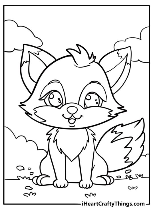 Cute fox coloring pages