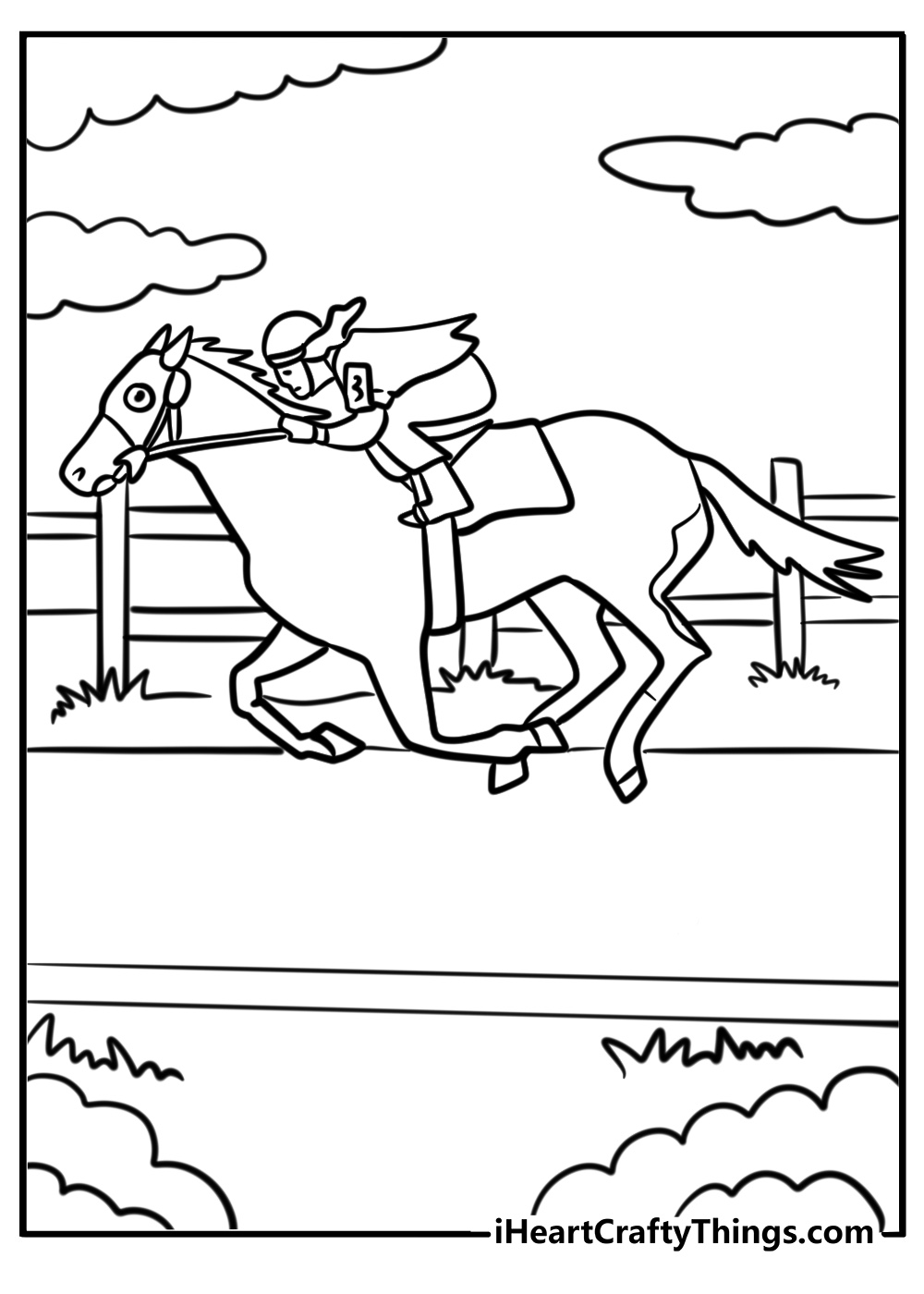 Derby horse coloring page