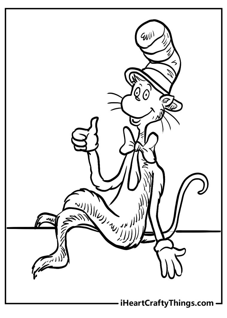 Cat In The Hat Coloring Pages (100% Free Printables)