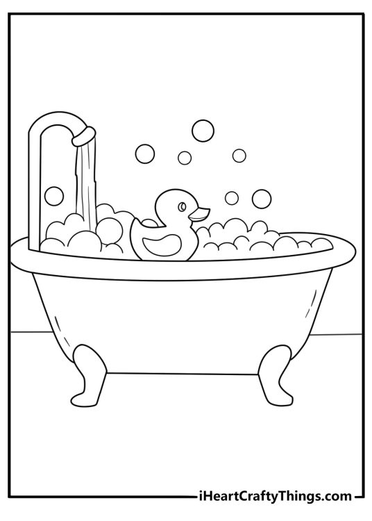 duck coloring pages download rubber duck floating in a bathtub simple kids printable