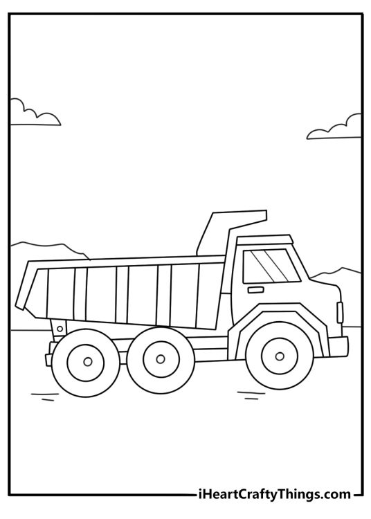 dump truck coloring sheet for kids