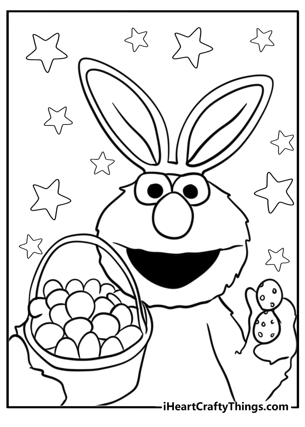 Easter themed elmo coloring page