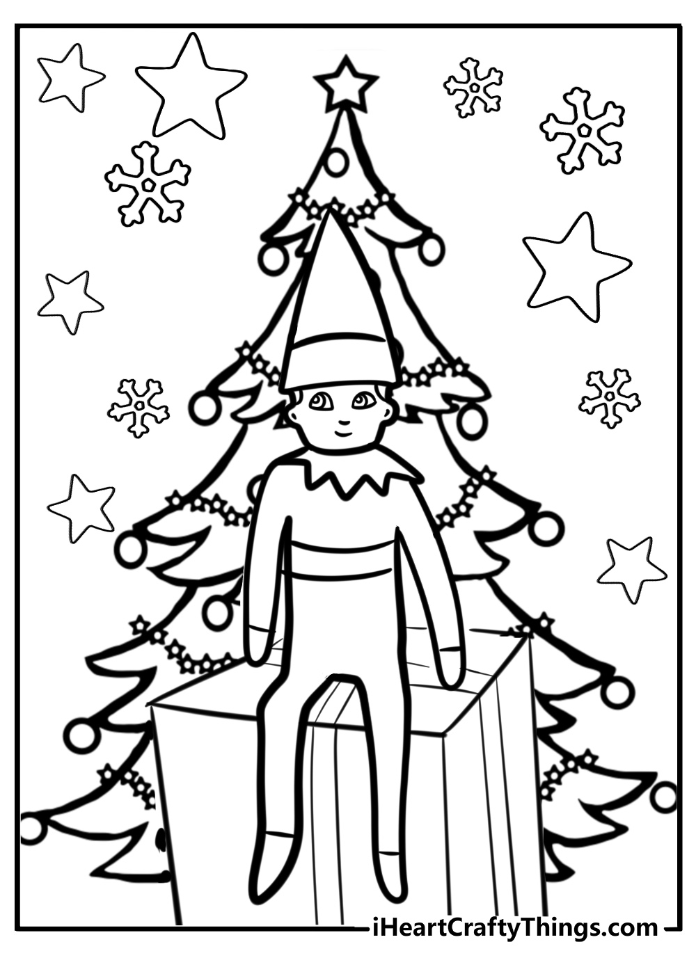 Elf on the shelf coloring pages for christmas