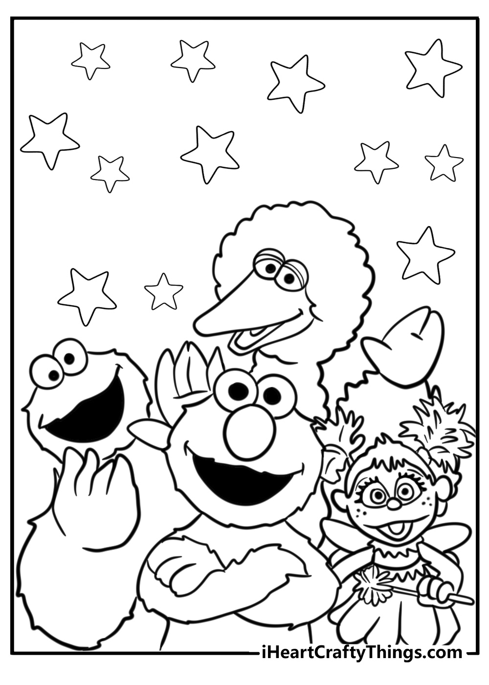 Elmo and friends coloring page