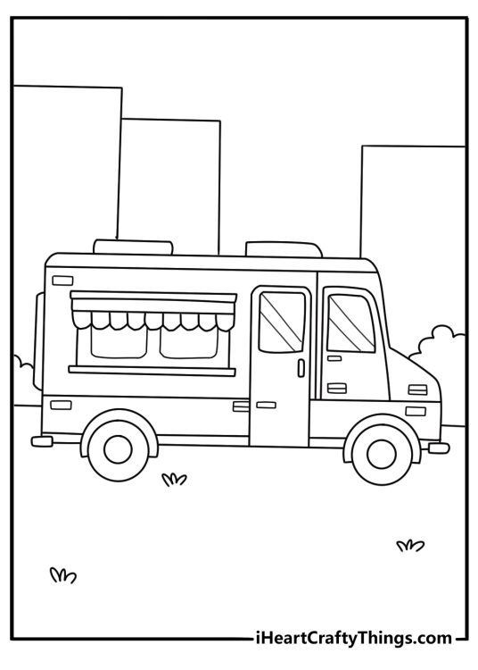 food truck coloring page printable