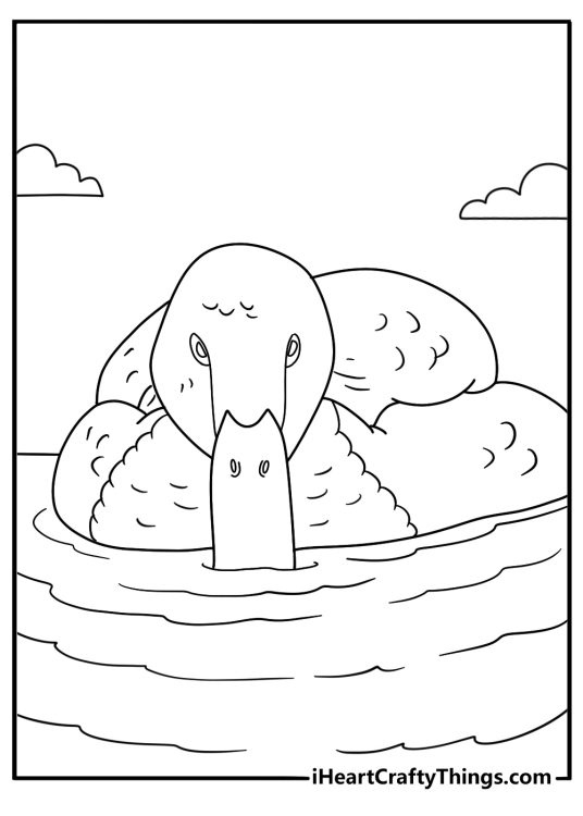 free duck coloring page drake dipping beak for food near reeds easy pdf