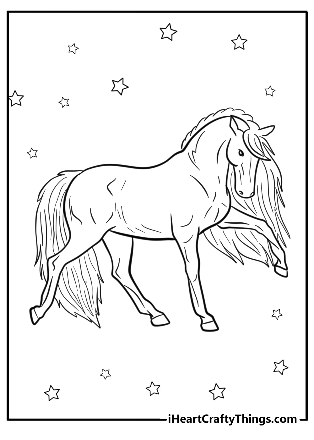 Friesian horse coloring pages