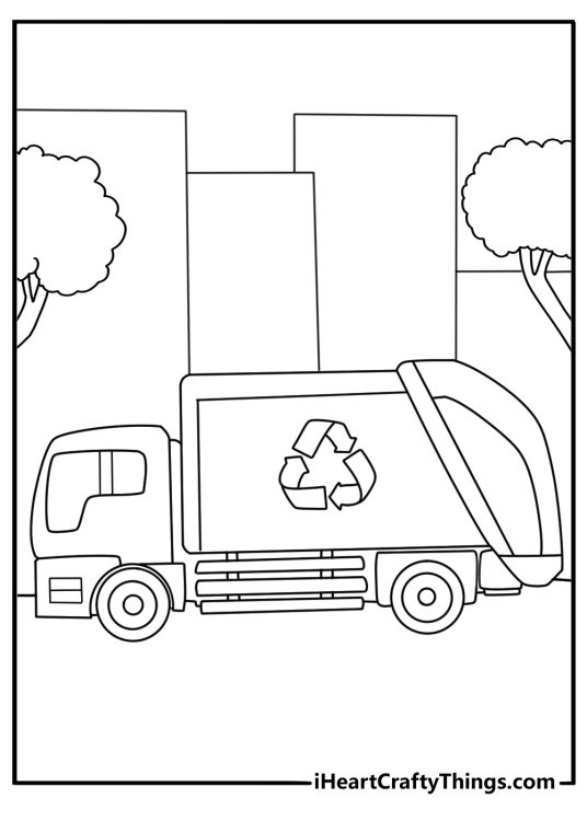 garbage truck coloring pages for preschoolers