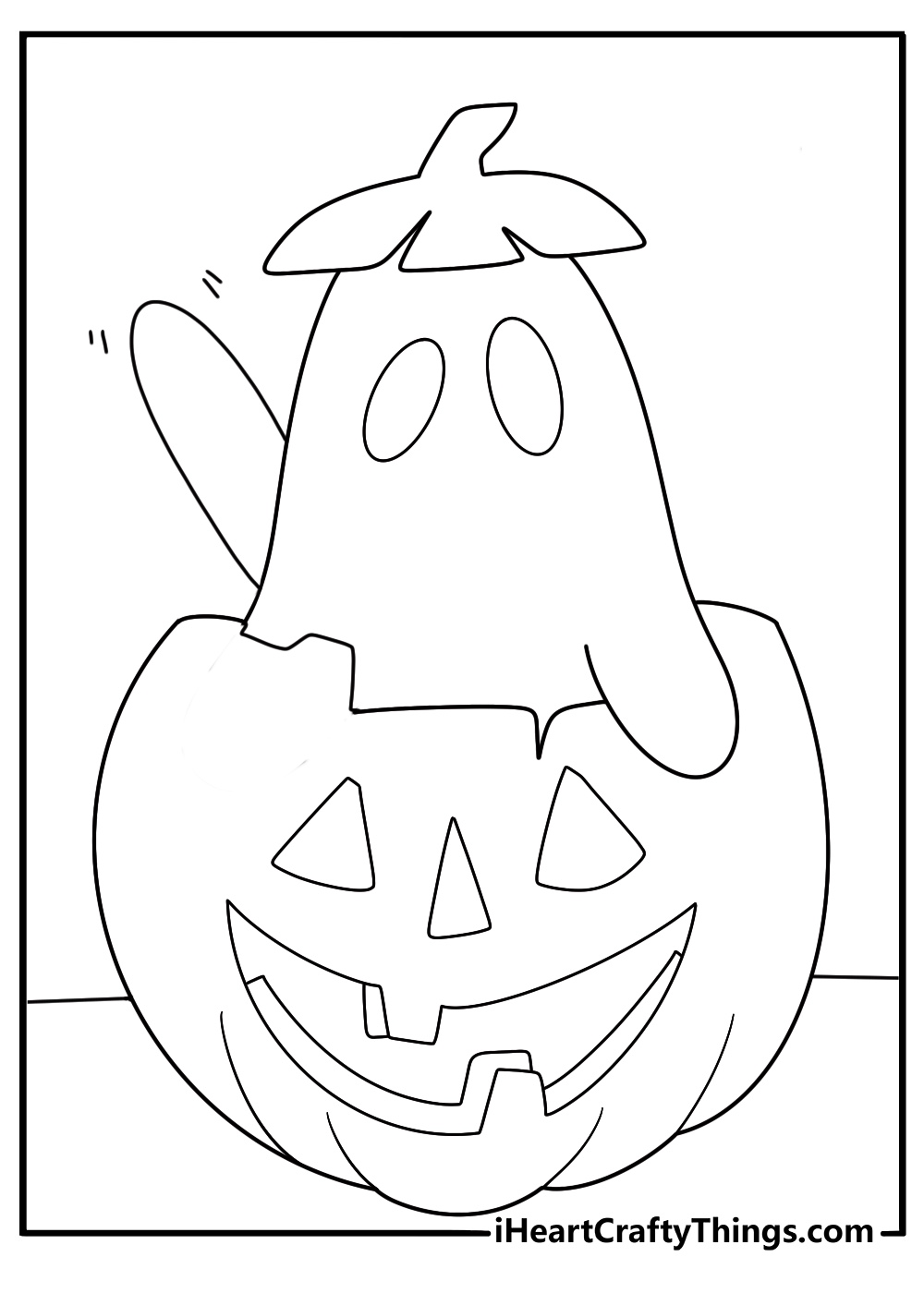ghost weaving through pumpkins in a patch for kids