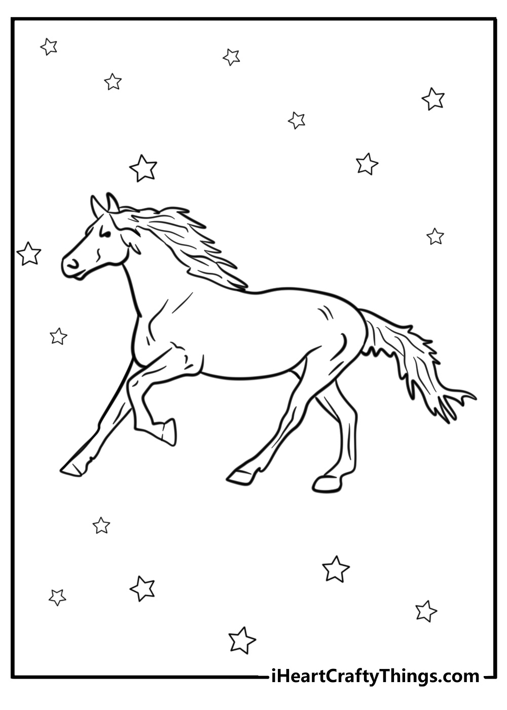 Herd of horses coloring pages