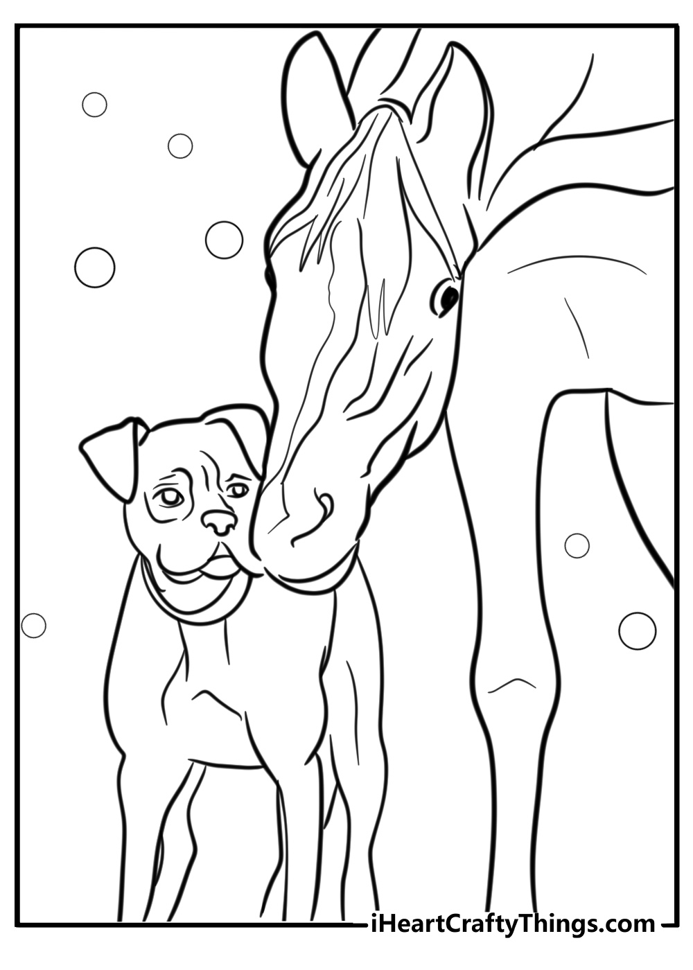 Horse and dog coloring pages