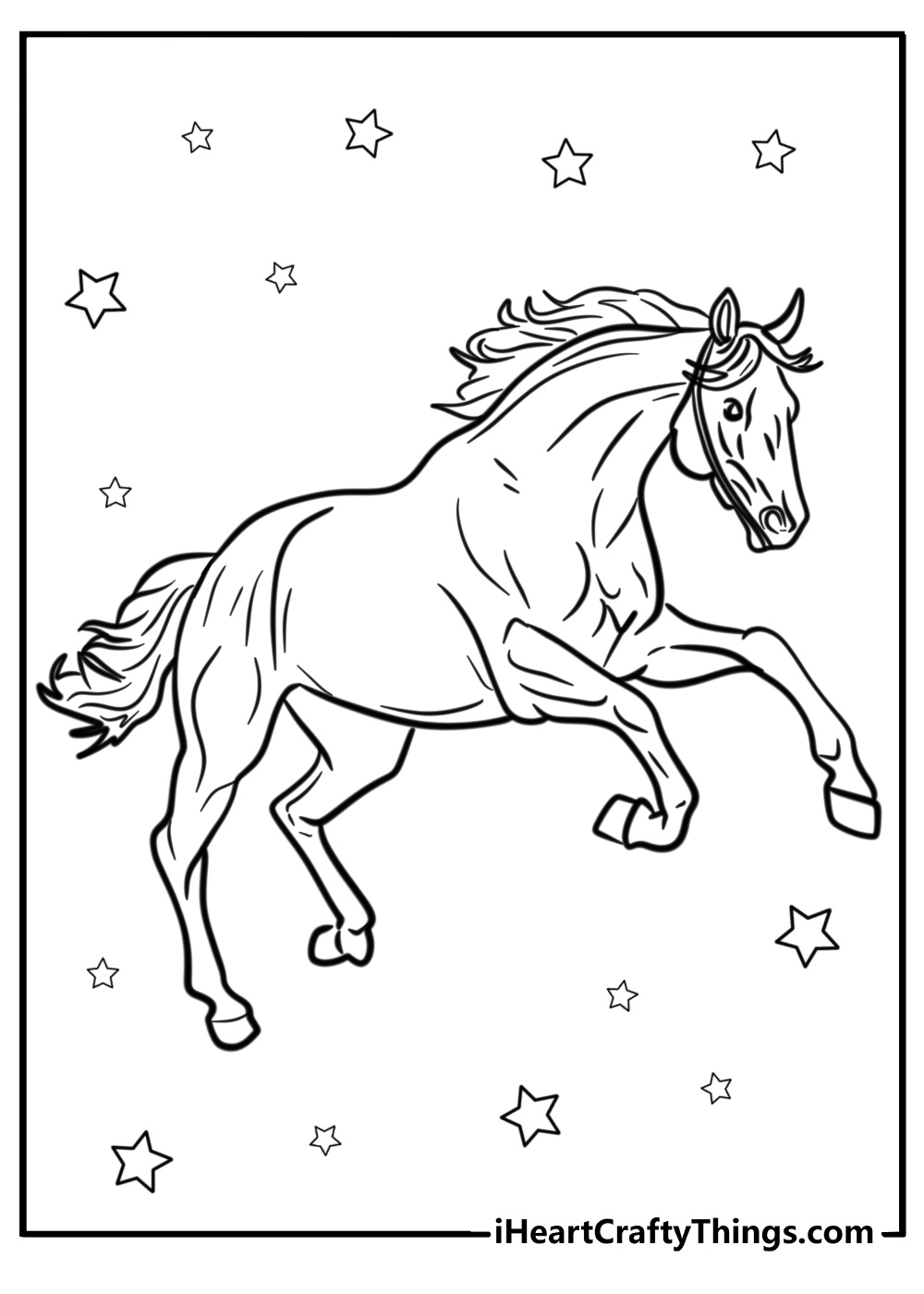 Horse jumping coloring pages