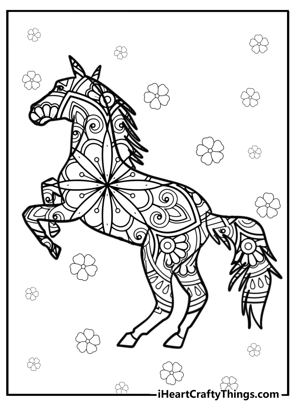 Horse mandala coloring pages