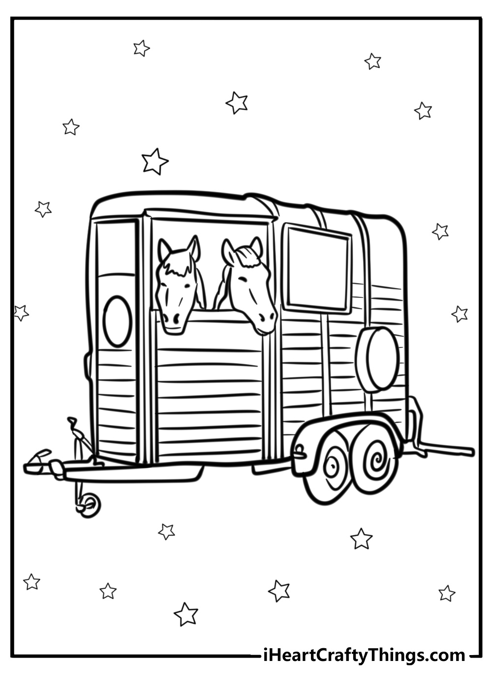 Horse trailer coloring pages